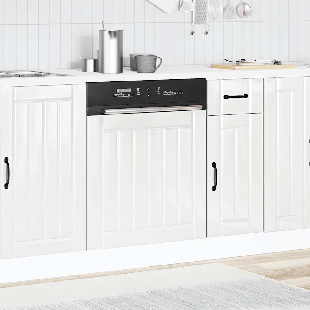 vidaXL Dishwasher Panel "Lucca" High Gloss White Engineered Wood