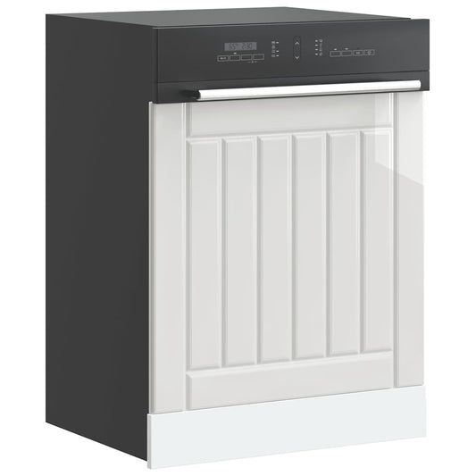 vidaXL Dishwasher Panel "Lucca" High Gloss White Engineered Wood