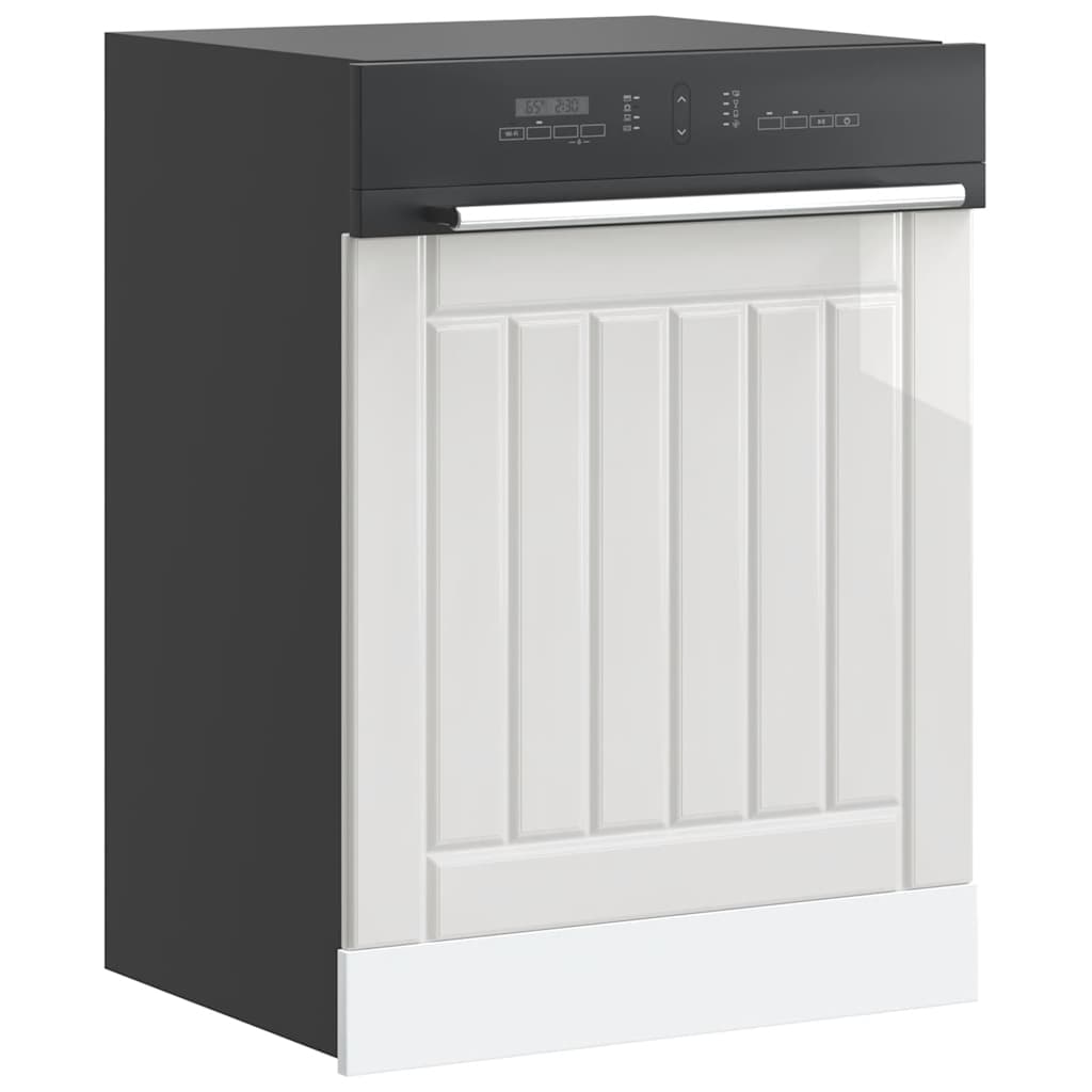 vidaXL Dishwasher Panel "Lucca" High Gloss White Engineered Wood