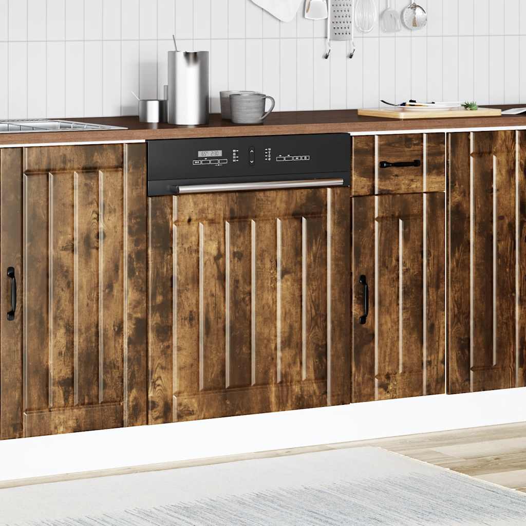 vidaXL Dishwasher Panel "Lucca" Smoked Oak Engineered Wood