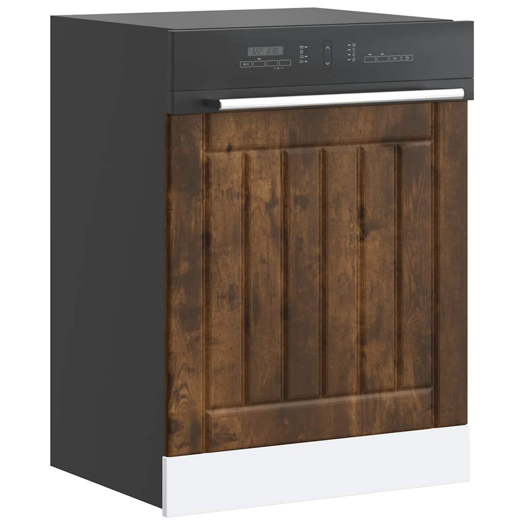 vidaXL Dishwasher Panel "Lucca" Smoked Oak Engineered Wood