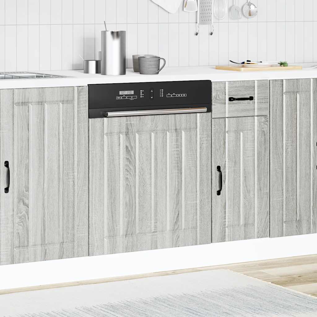 vidaXL Dishwasher Panel "Lucca" Grey Sonoma Engineered Wood