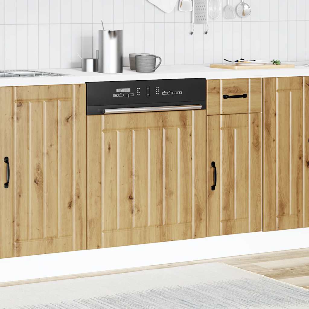 vidaXL Dishwasher Panel "Lucca" Artisan Oak Engineered Wood