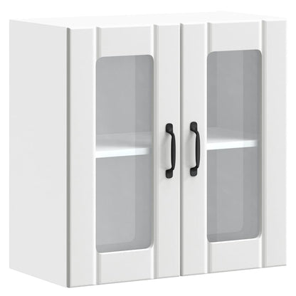 vidaXL Kitchen Wall Cabinet with Glass Door "Lucca" White Engineered Wood