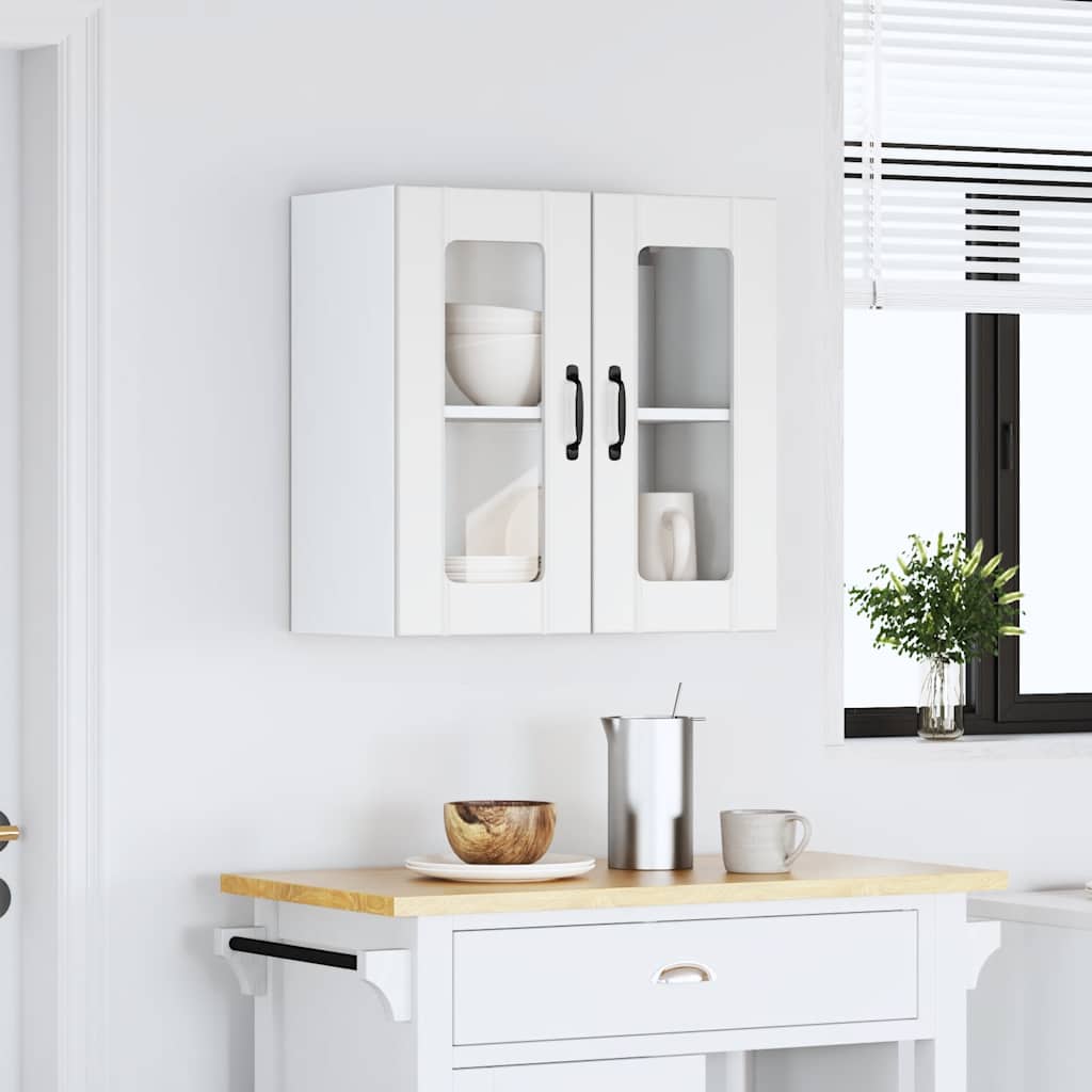 vidaXL Kitchen Wall Cabinet with Glass Door "Lucca" White Engineered Wood