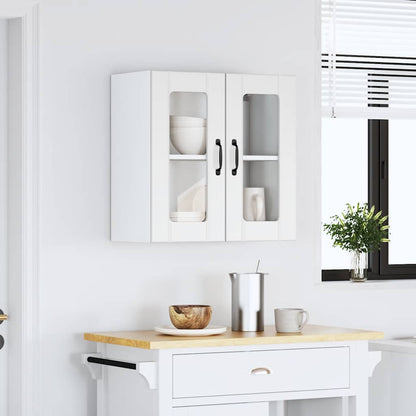 vidaXL Kitchen Wall Cabinet with Glass Door "Lucca" White Engineered Wood