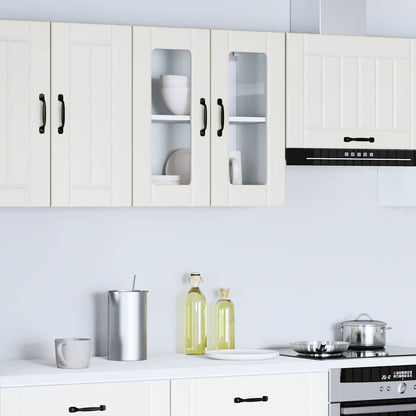 vidaXL Kitchen Wall Cabinet with Glass Door "Lucca" White Engineered Wood