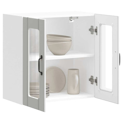 vidaXL Kitchen Wall Cabinet with Glass Door "Lucca" White Engineered Wood