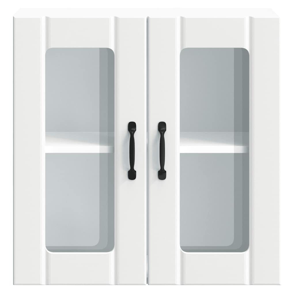 vidaXL Kitchen Wall Cabinet with Glass Door "Lucca" White Engineered Wood