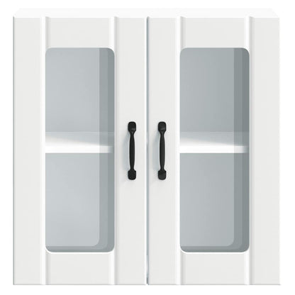 vidaXL Kitchen Wall Cabinet with Glass Door "Lucca" White Engineered Wood