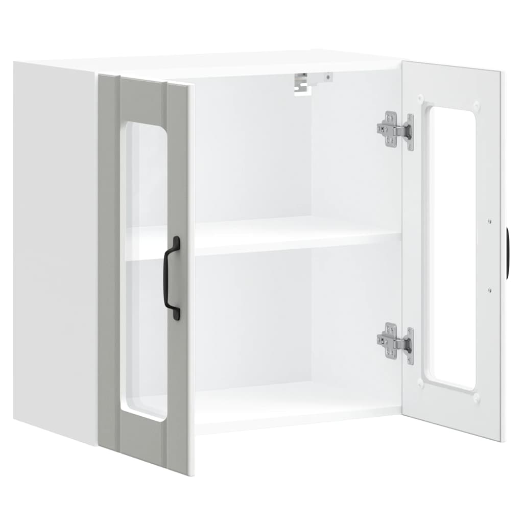 vidaXL Kitchen Wall Cabinet with Glass Door "Lucca" White Engineered Wood