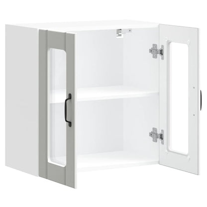 vidaXL Kitchen Wall Cabinet with Glass Door "Lucca" White Engineered Wood