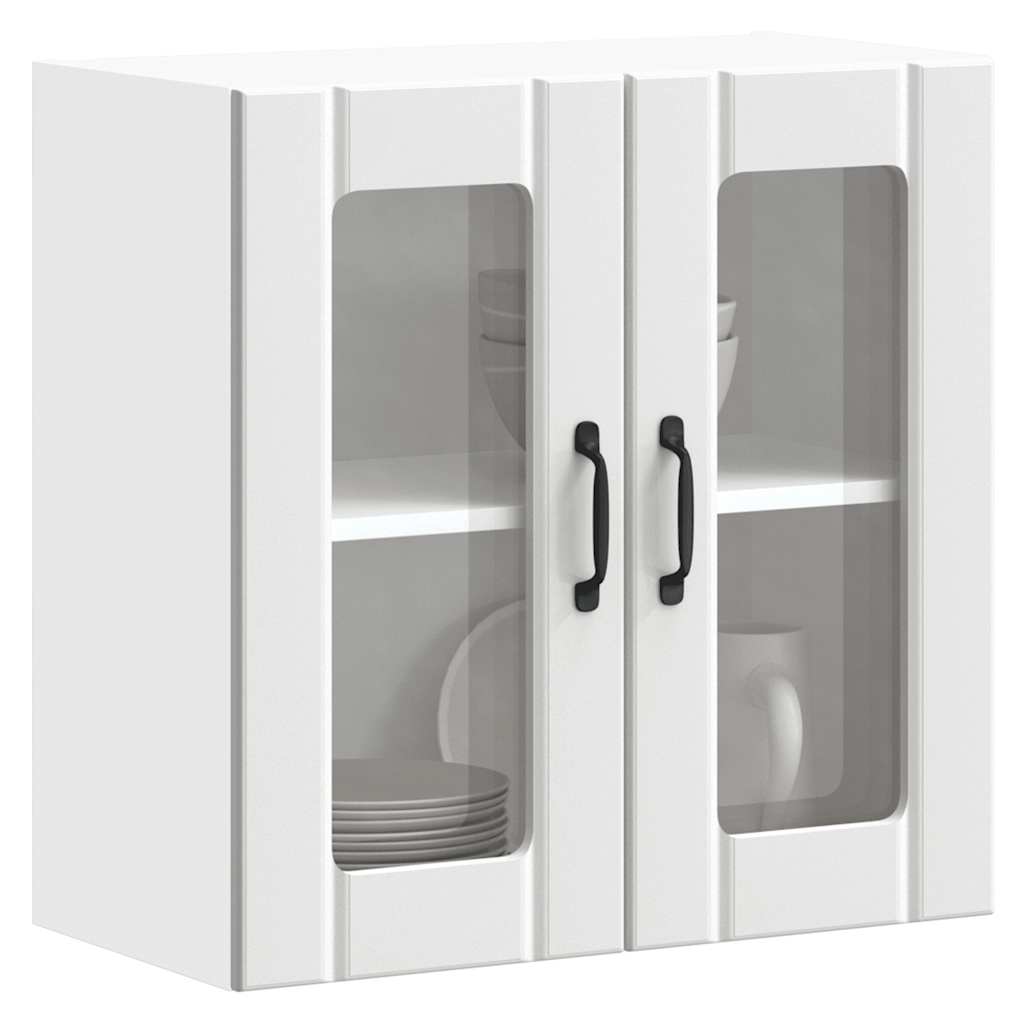 vidaXL Kitchen Wall Cabinet with Glass Door "Lucca" White Engineered Wood