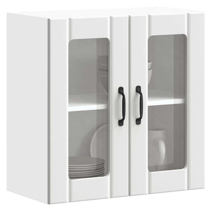 vidaXL Kitchen Wall Cabinet with Glass Door "Lucca" White Engineered Wood
