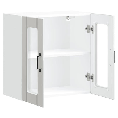 vidaXL Kitchen Wall Cabinet with Glass Door Lucca High Gloss White Engineered Wood