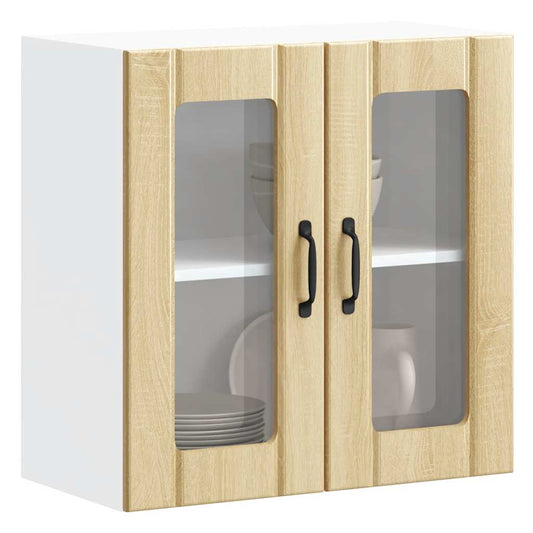 vidaXL Kitchen Wall Cabinet with Glass Door "Lucca" Sonoma Oak