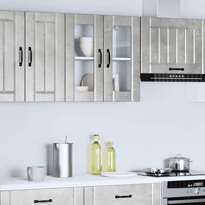 vidaXL Kitchen Wall Cabinet with Glass Door "Lucca" Concrete Grey Engineered Wood