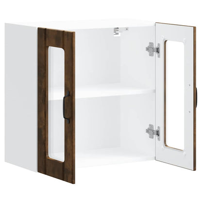 vidaXL Kitchen Wall Cabinet with Glass Door "Lucca" Smoked Oak Engineered Wood