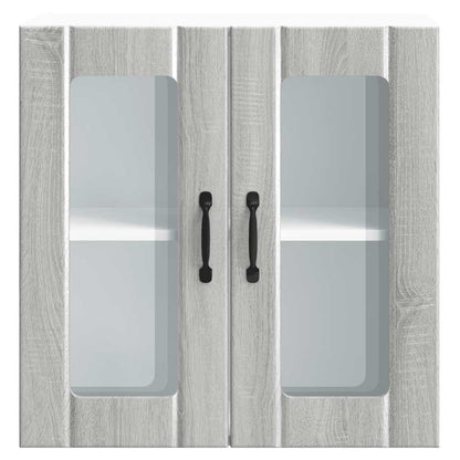 vidaXL Kitchen Wall Cabinet with Glass Door "Lucca" Grey Sonoma Engineered Wood