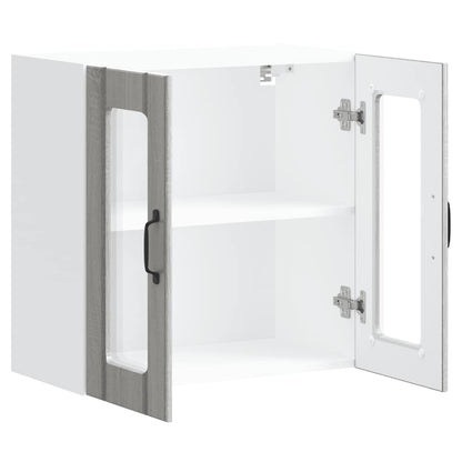 vidaXL Kitchen Wall Cabinet with Glass Door "Lucca" Grey Sonoma Engineered Wood