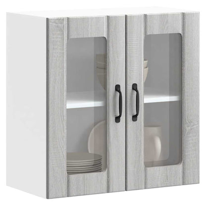 vidaXL Kitchen Wall Cabinet with Glass Door "Lucca" Grey Sonoma Engineered Wood