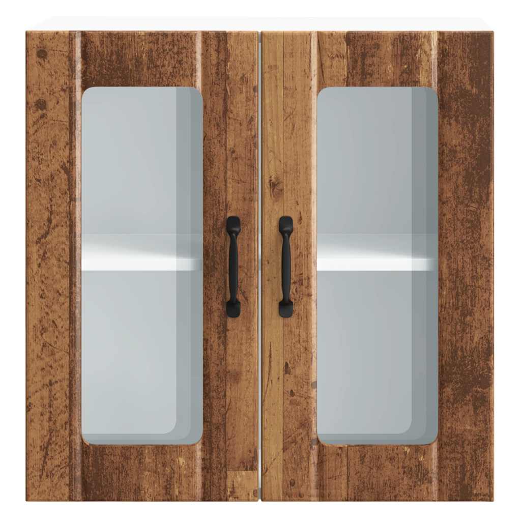 vidaXL Kitchen Wall Cabinet with Glass Door Lucca Old Wood Engineered Wood
