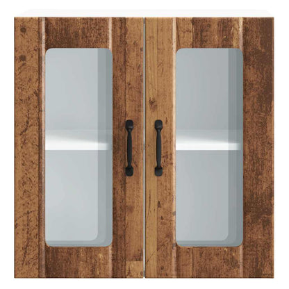 vidaXL Kitchen Wall Cabinet with Glass Door Lucca Old Wood Engineered Wood