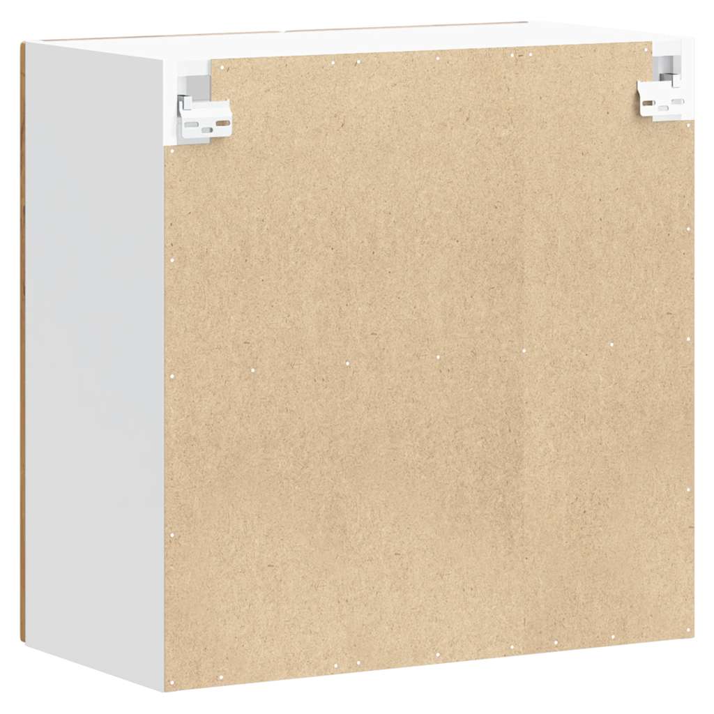 vidaXL Kitchen Wall Cabinet with Glass Door Lucca Old Wood Engineered Wood