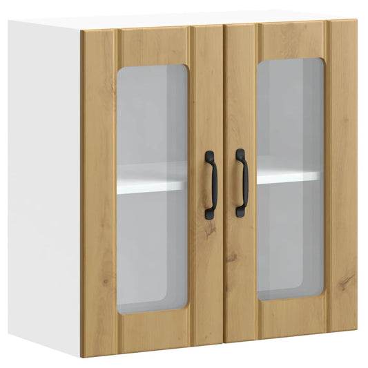 vidaXL Kitchen Wall Cabinet with Glass Door "Lucca" Artisan Oak Engineered Wood