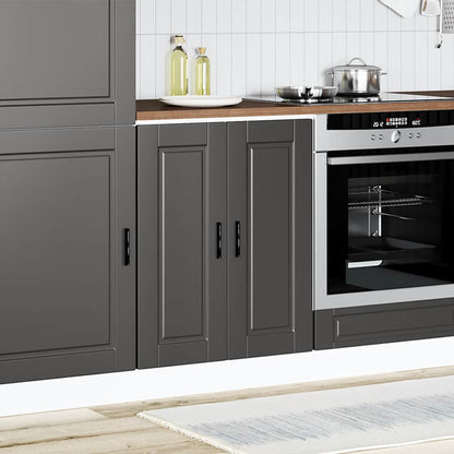 vidaXL Kitchen Base Cabinet "Porto" Black Engineered Wood