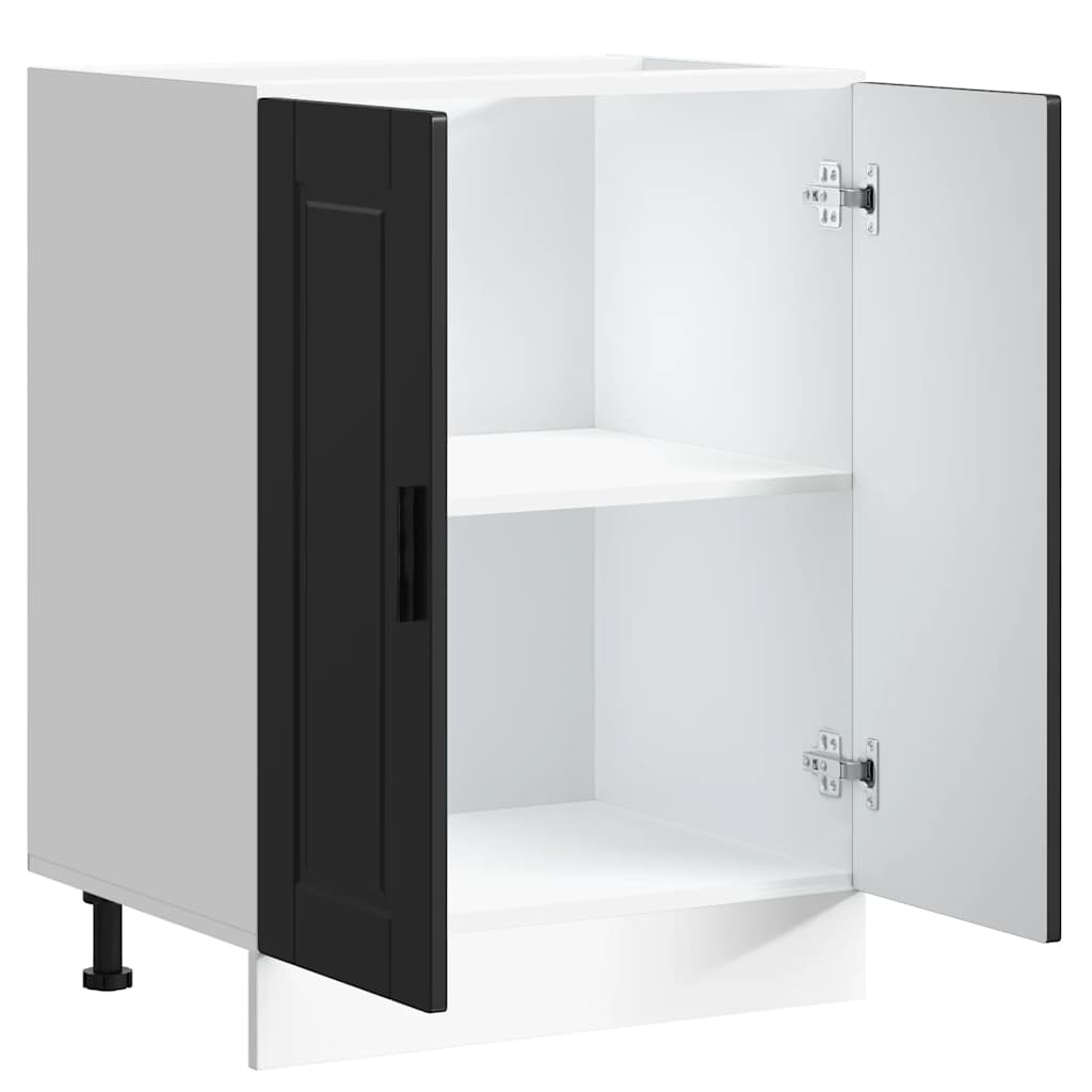 vidaXL Kitchen Base Cabinet "Porto" Black Engineered Wood