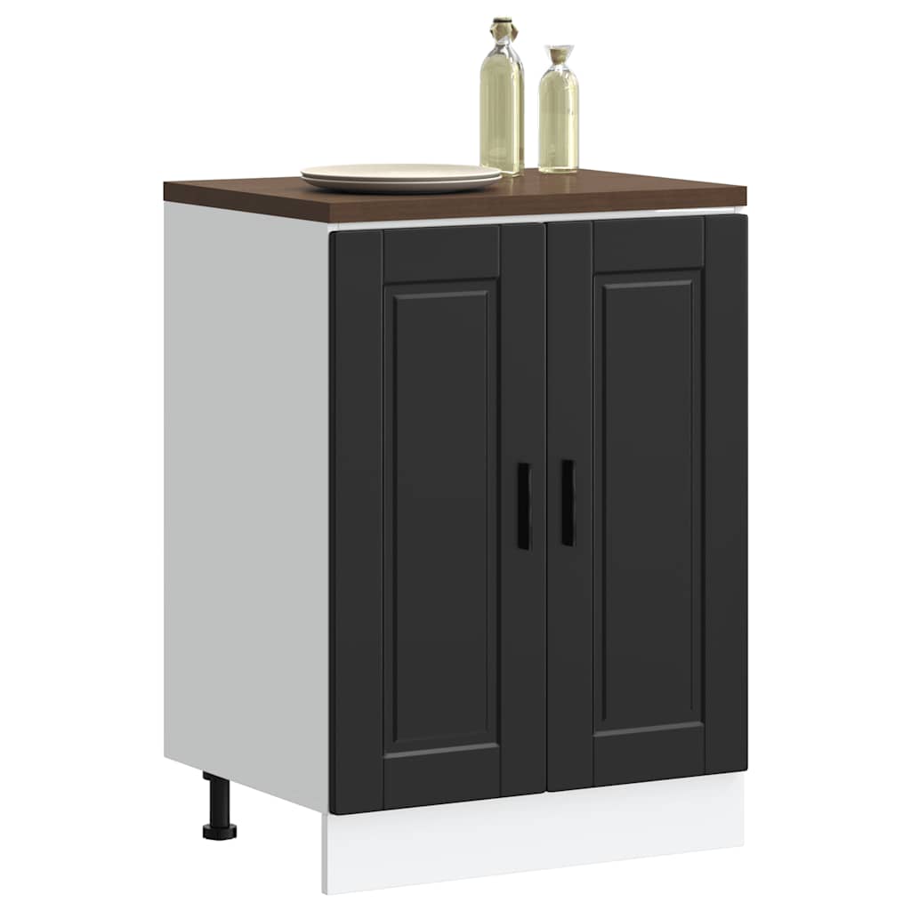 vidaXL Kitchen Base Cabinet Porto Black Engineered Wood