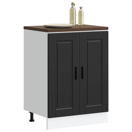 vidaXL Kitchen Base Cabinet "Porto" Black Engineered Wood