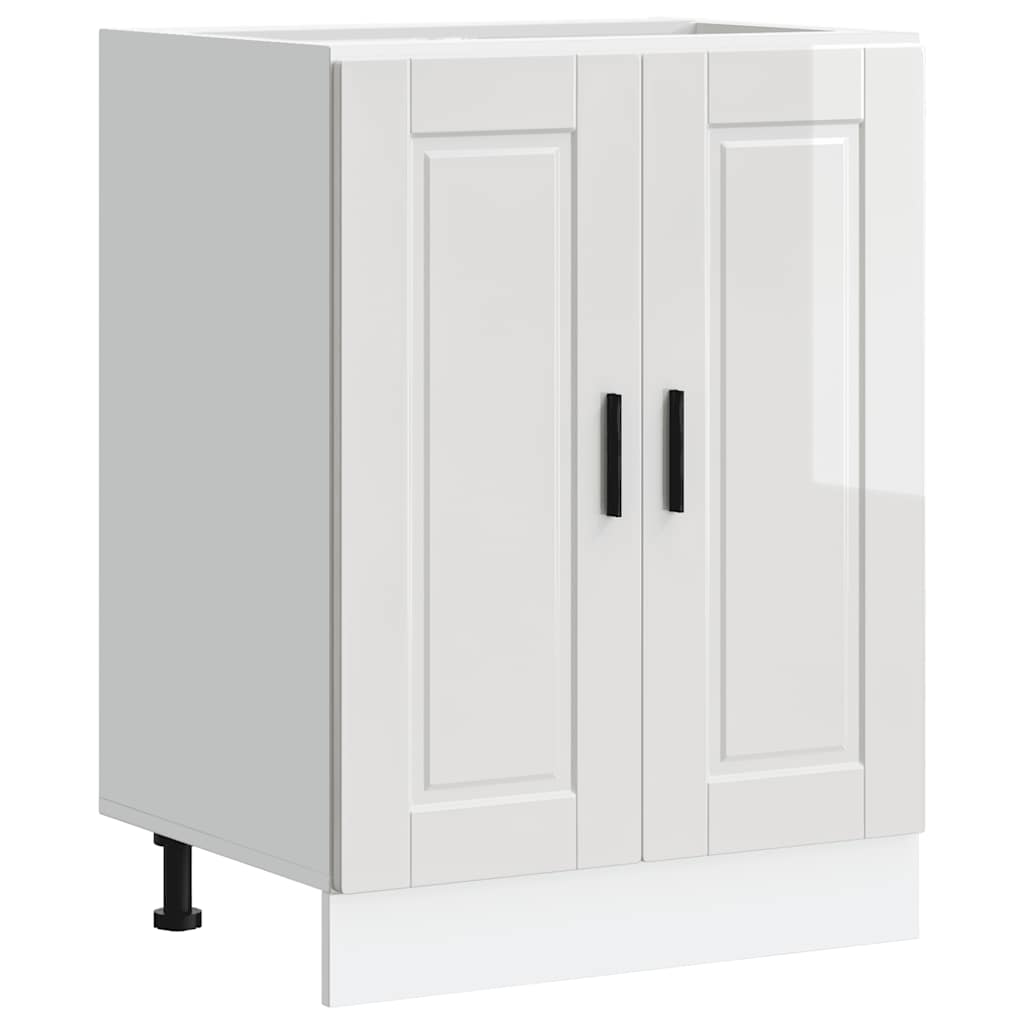 vidaXL Kitchen Base Cabinet Porto High Gloss White Engineered Wood