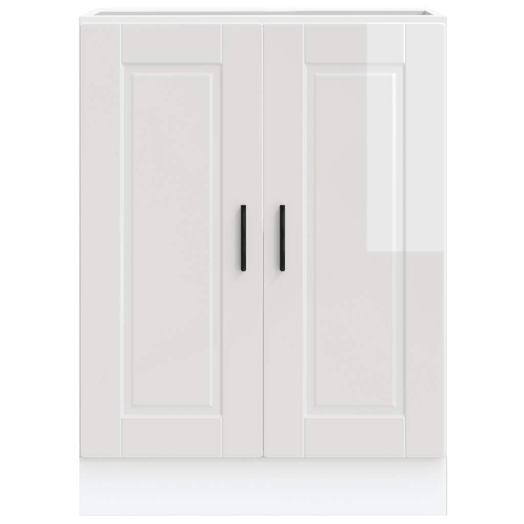 vidaXL Kitchen Base Cabinet "Porto" High Gloss White Engineered Wood