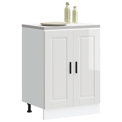 vidaXL Kitchen Base Cabinet Porto High Gloss White Engineered Wood