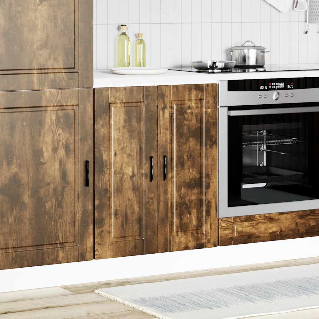 vidaXL Kitchen Base Cabinet "Porto" Smoked Oak Engineered Wood