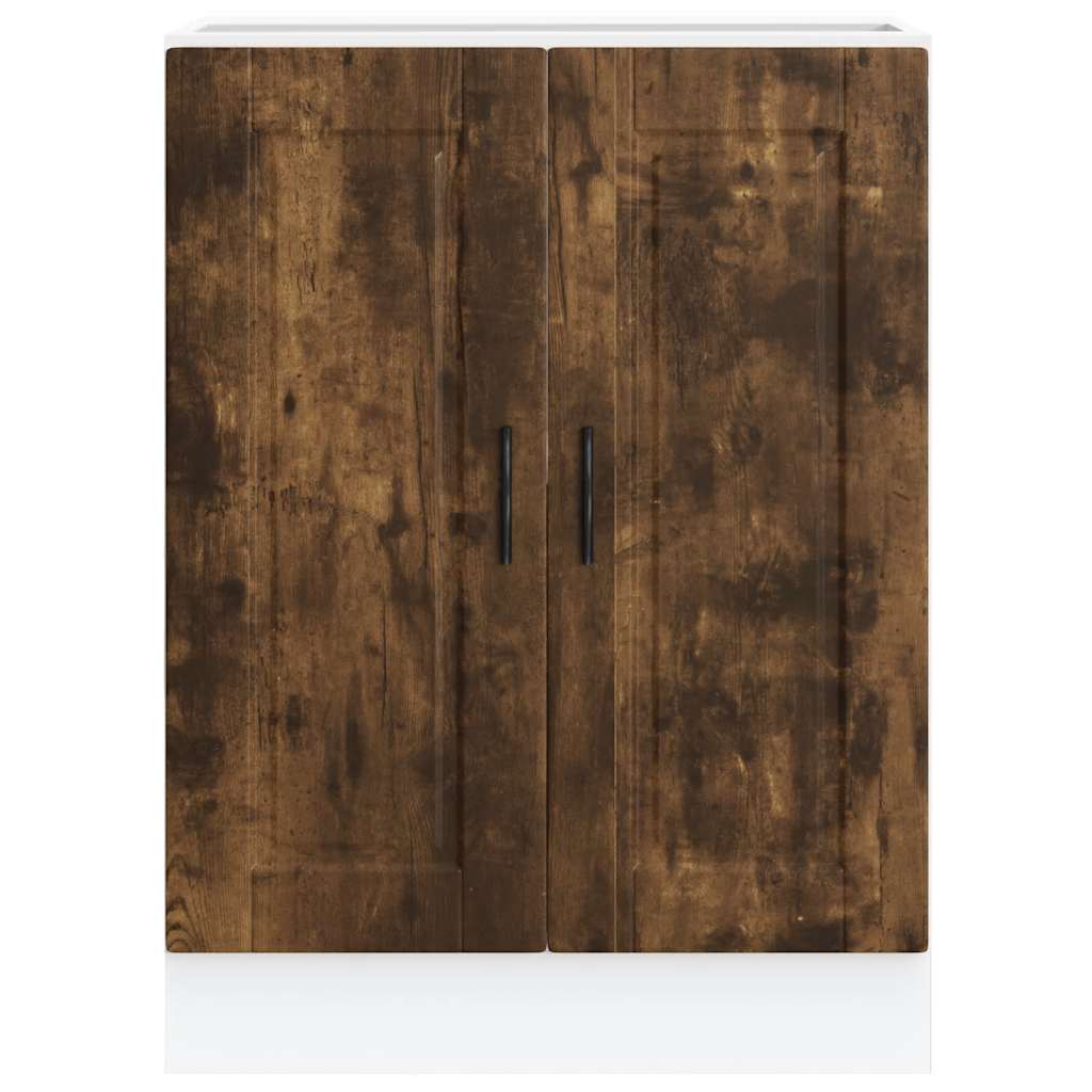 vidaXL Kitchen Base Cabinet "Porto" Smoked Oak Engineered Wood