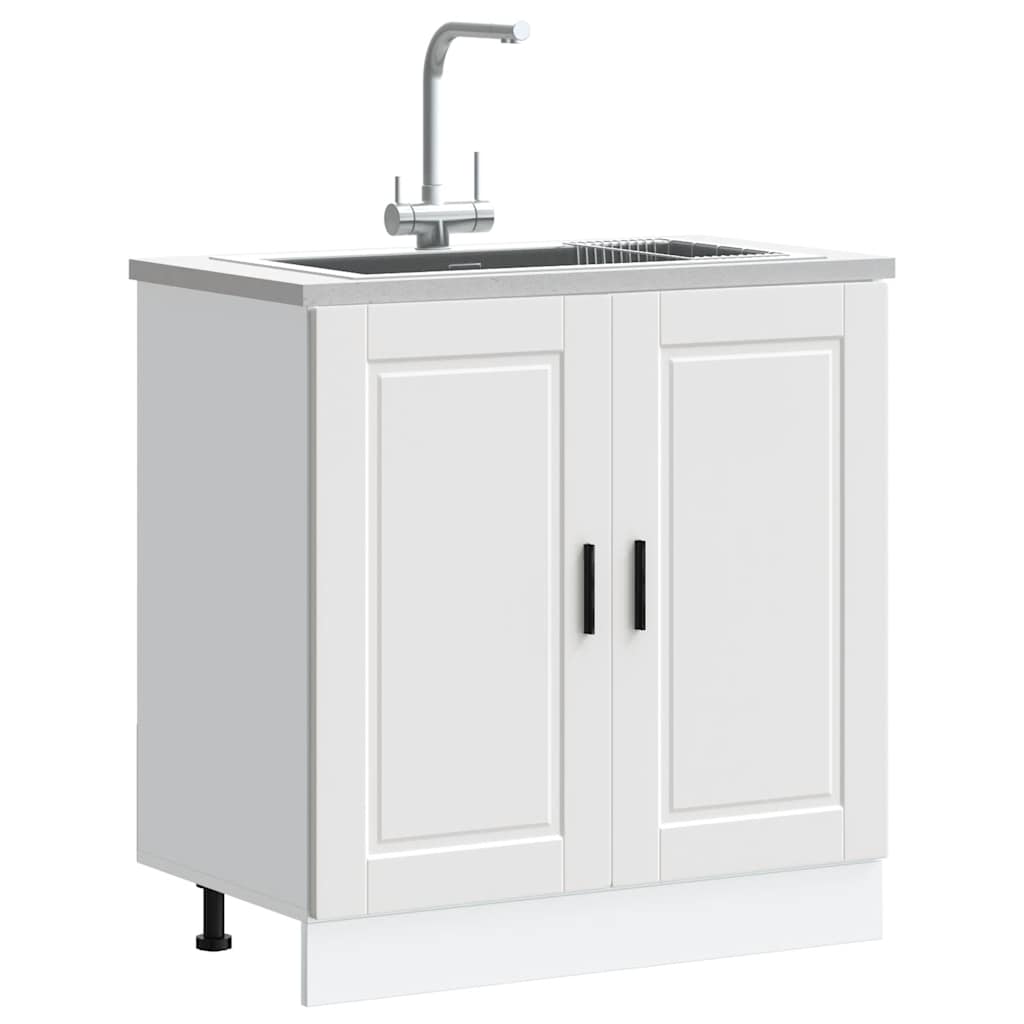 vidaXL Sink Base Cabinet "Porto" White 80x46x81.5 cm Engineered Wood