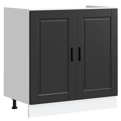 vidaXL Sink Base Cabinet "Porto" Black 80x46x81,5 cm Engineered Wood
