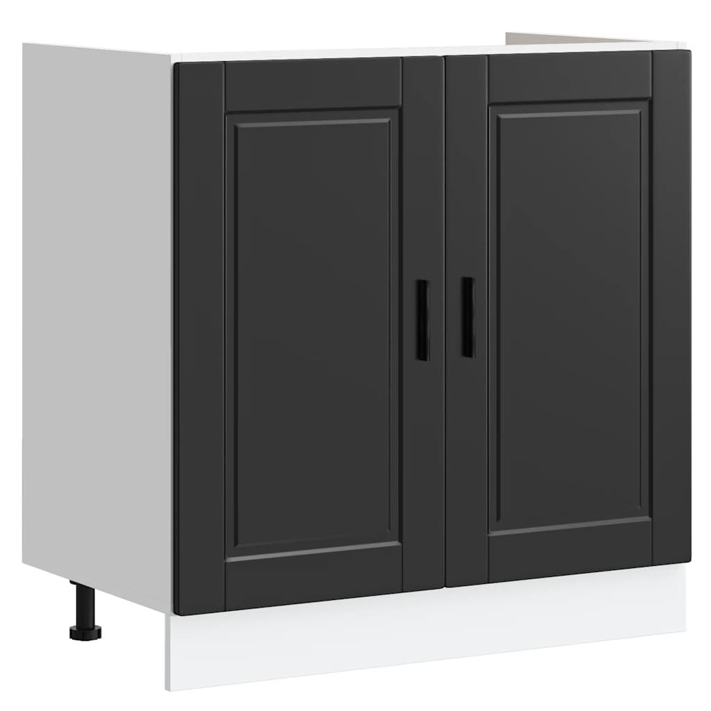 vidaXL Sink Base Cabinet "Porto" Black 80x46x81,5 cm Engineered Wood