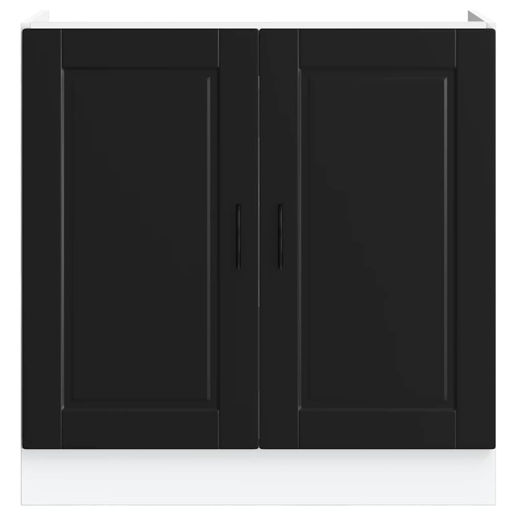 vidaXL Sink Base Cabinet "Porto" Black 80x46x81,5 cm Engineered Wood