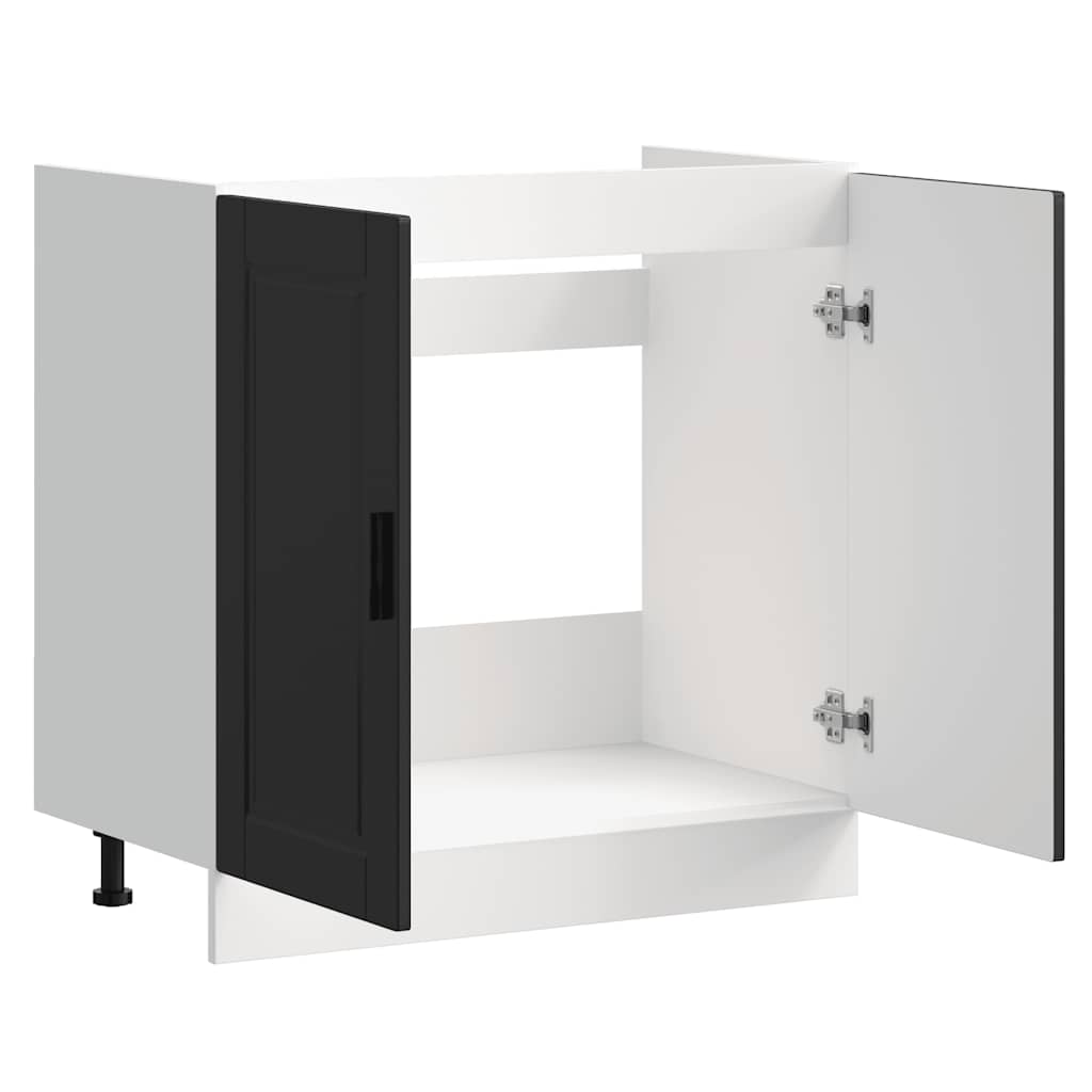vidaXL Sink Base Cabinet "Porto" Black 80x46x81.5 cm Engineered Wood
