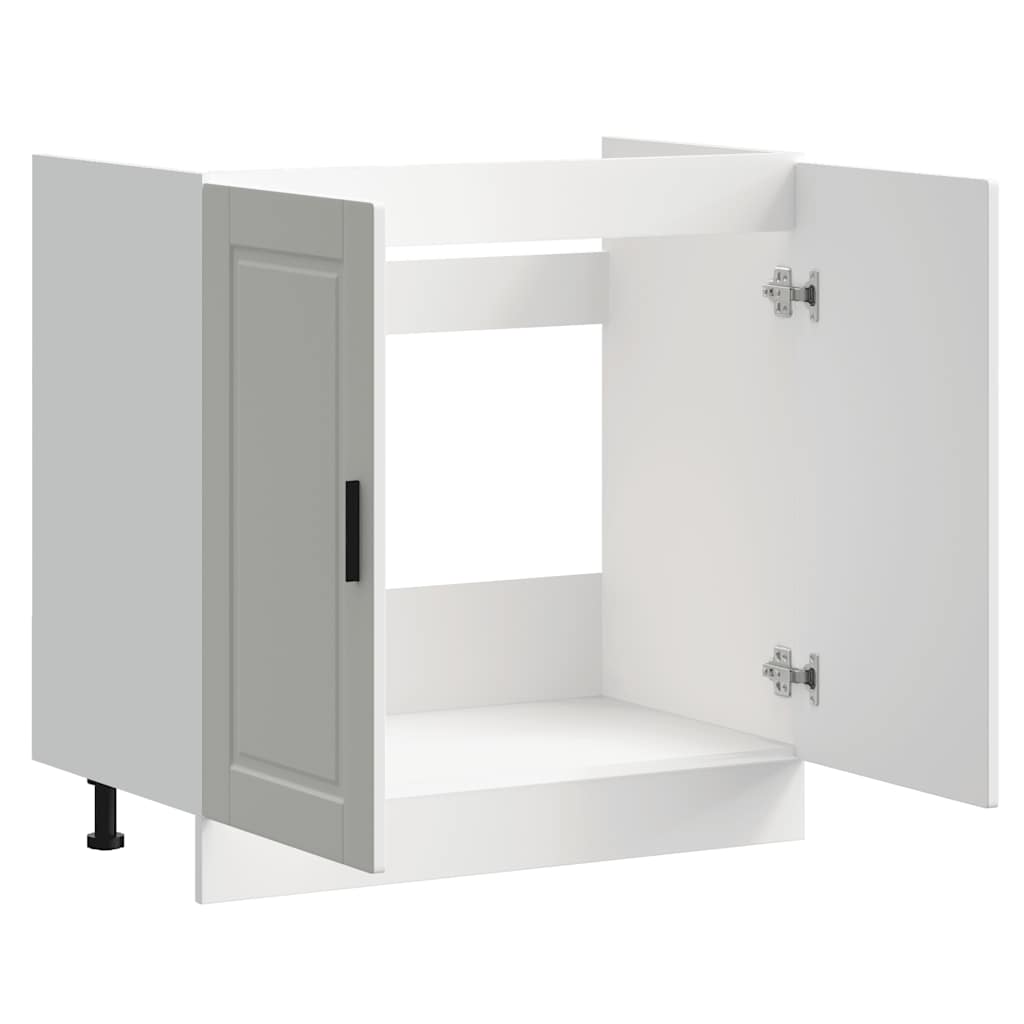 vidaXL Sink Base Cabinet "Porto" High Gloss White 80x46x81,5 cm Engineered Wood
