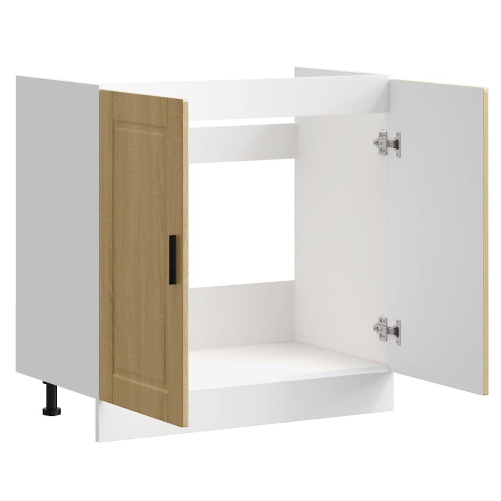 vidaXL Sink Base Cabinet "Porto" Sonoma Oak 80x46x81,5 cm Engineered Wood