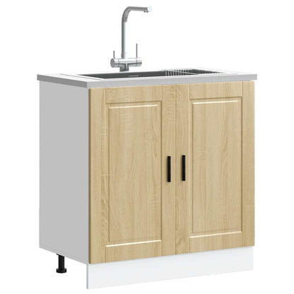 vidaXL Sink Base Cabinet "Porto" Sonoma Oak 80x46x81,5 cm Engineered Wood