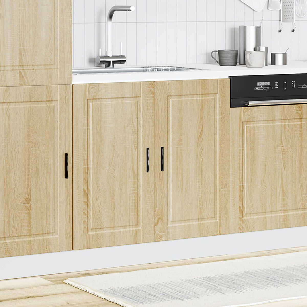 vidaXL Sink Base Cabinet "Porto" Sonoma Oak 80x46x81.5 cm