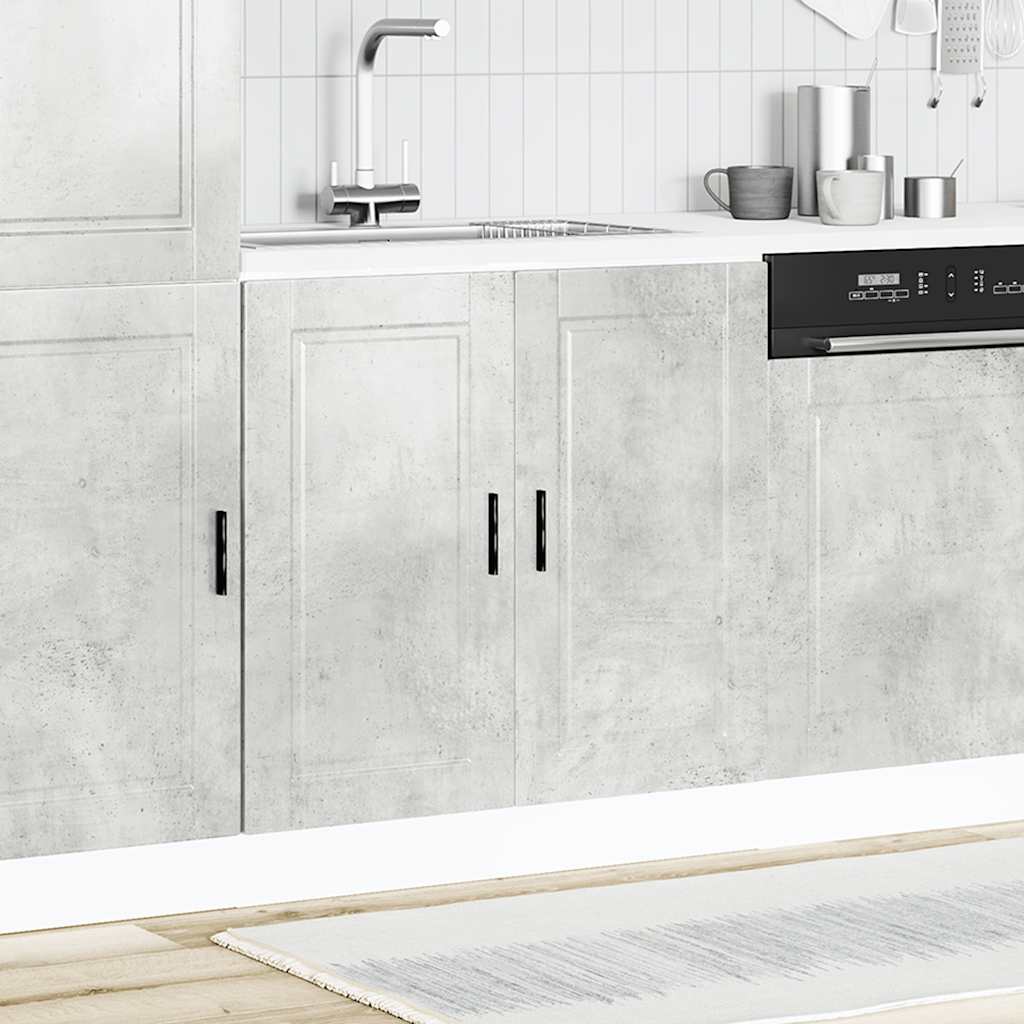 vidaXL Sink Base Cabinet "Porto" Concrete Grey 80x46x81.5 cm Engineered Wood