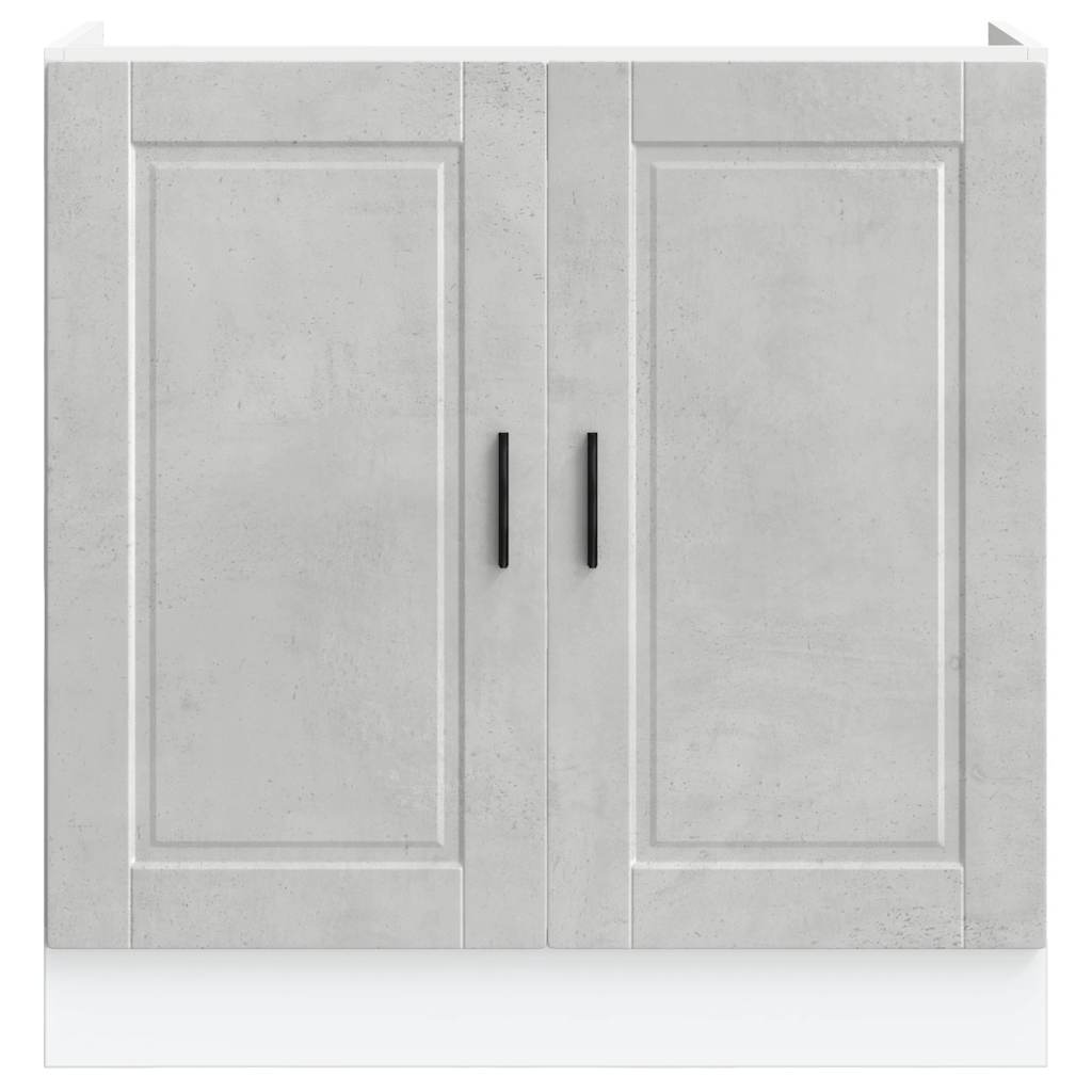 vidaXL Sink Base Cabinet "Porto" Concrete Grey 80x46x81.5 cm Engineered Wood
