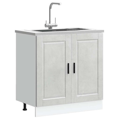 vidaXL Sink Base Cabinet "Porto" Concrete Grey 80x46x81.5 cm Engineered Wood